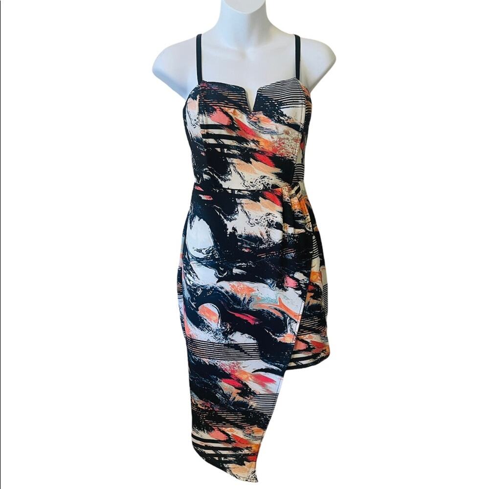 NWT Material Girl asymmetrical back zipper spaghetti strap mini dress